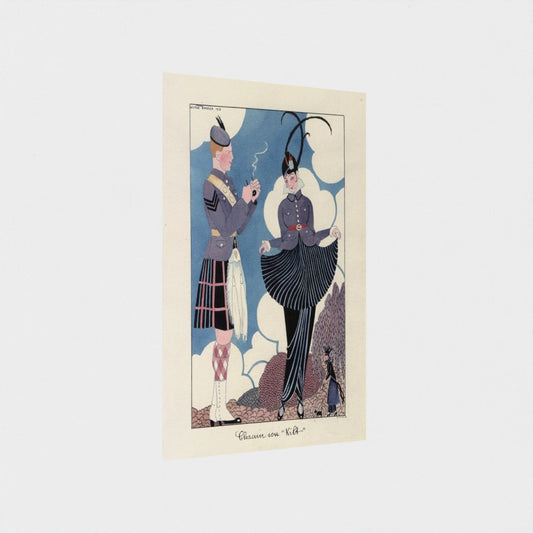 "Chacun son kilt" illustration print (1920s) by George Barbier