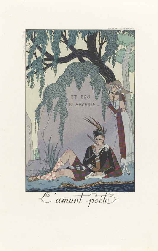 "L'Amant poete" illustration print (1920s) by George Barbier