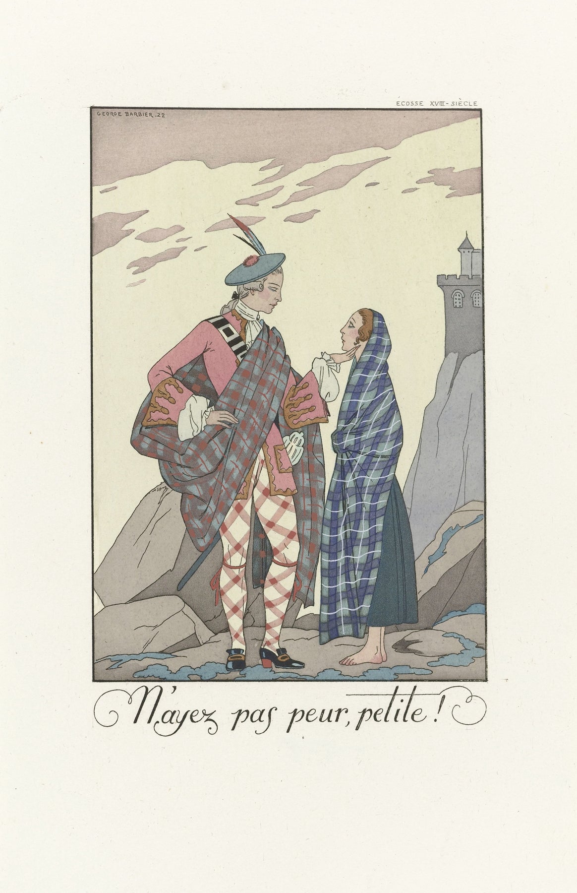 "N'ayez pas peur, petite!" illustration print (1920s) by George Barbier