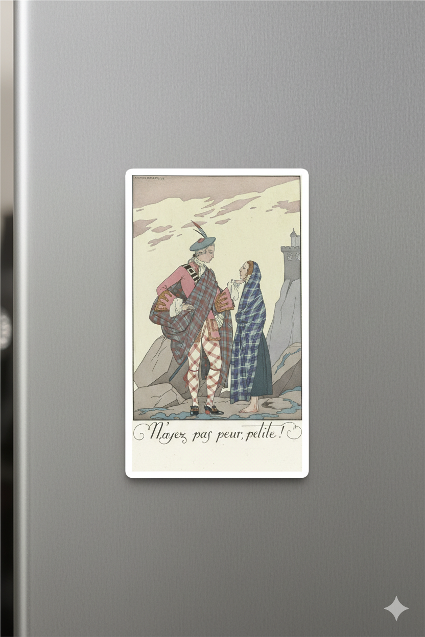 "N'ayez pas peur, petite!" illustration print (1920s) by George Barbier