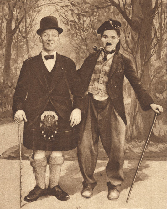Sir Harry Lauder and Charlie Chaplin photograph print (1918)