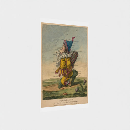 "Droll caricature map of Scotland" print (1794) by Robert Dighton